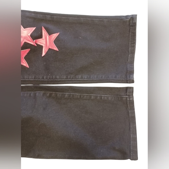 OlllO NWT Distressed Black Skinny Red Star Jeans Size 36 - Picture 5 of 8